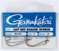 Gamakatsu 07110 Offset Shank Worm Size 1 6 pack