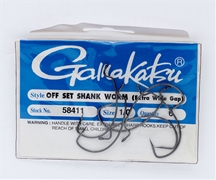 Gamakatsu 58411 Worm Hook Offset Shank EWG 1/0 6 Pack