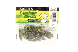 Kalins 3G10-450 Lunker Grub 3" Smoke Gold Salt & Pepper 10 Per Pack