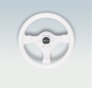 Ultraflex V45W 38049 P 3-Spoke White Steering Wheel