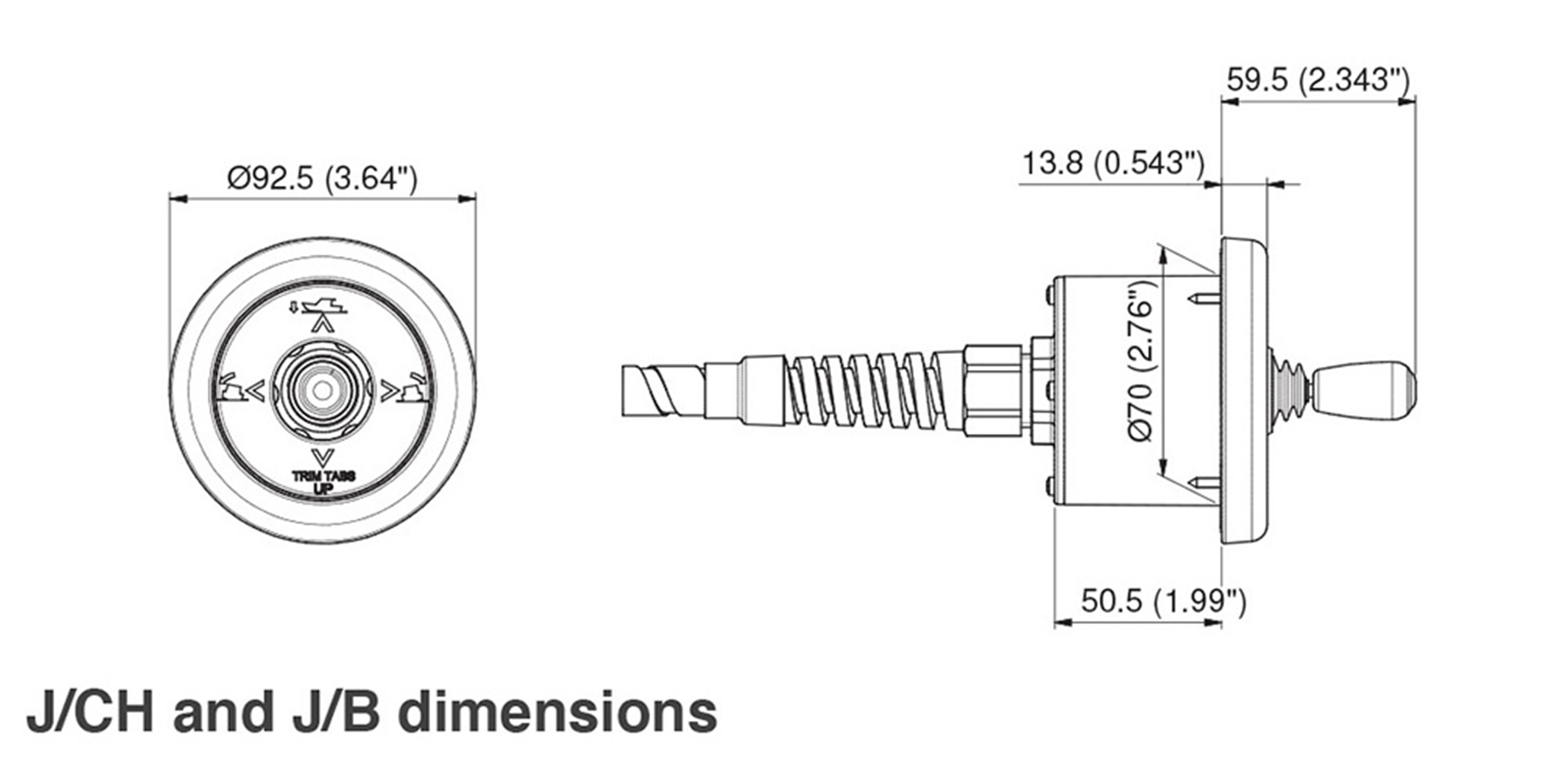 J/CH Trim Tab Joystick Single Station Controller Specifications