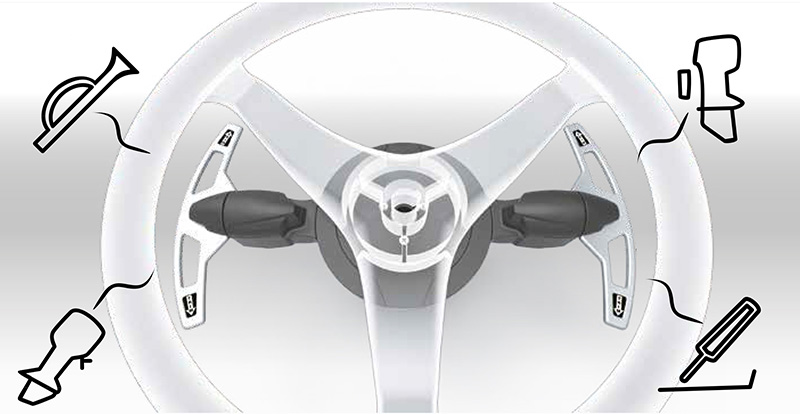 PTS-1 43051L  Single Paddle Kit Steering Wheel Configuration