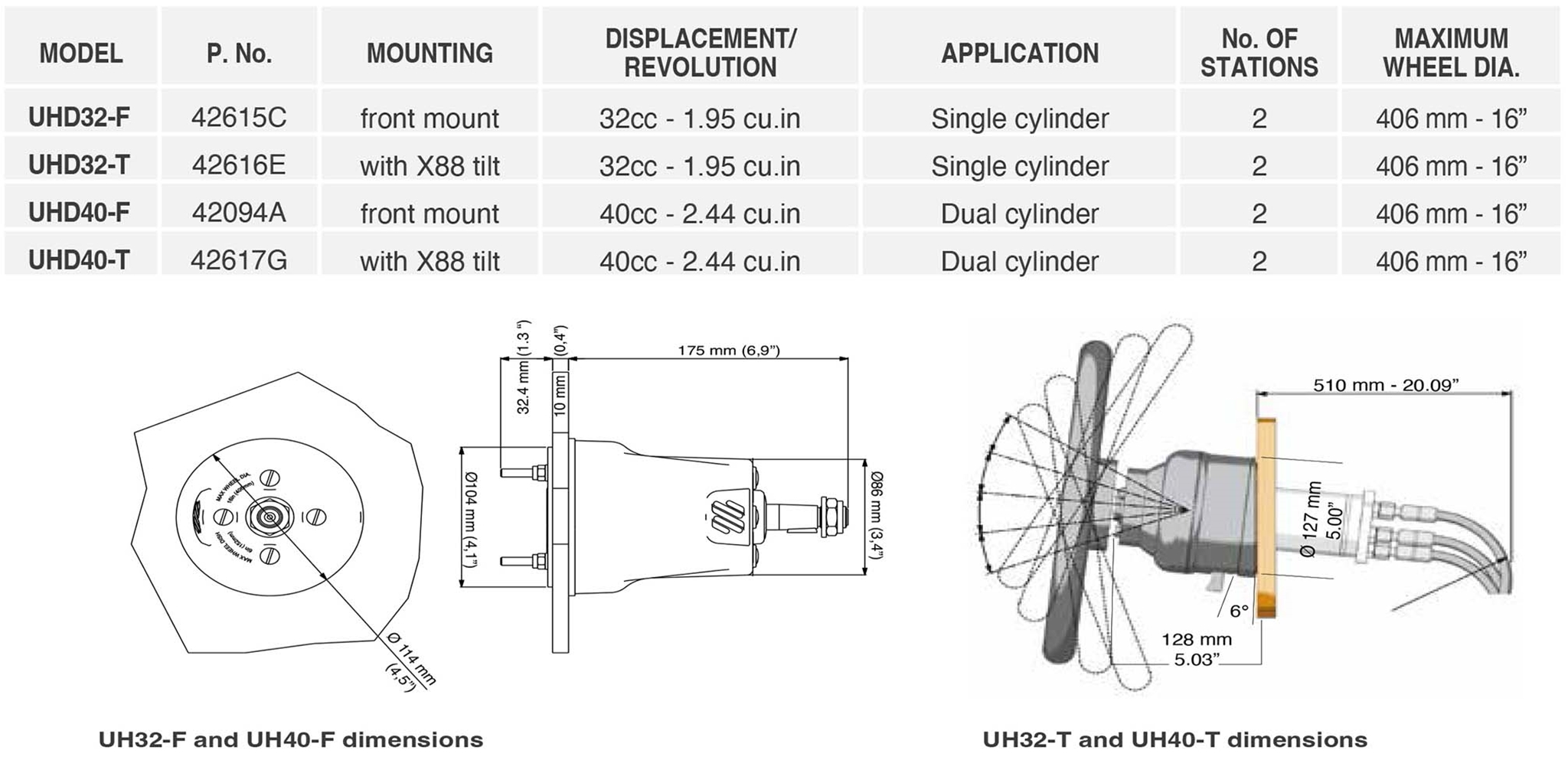 UHD32-T-X88 44006L MasterDrive Second Station Single Engine Tilt Helm Specifications UHD32-T-X88 44006L MasterDrive Second Station Single Engine Tilt Helm Only