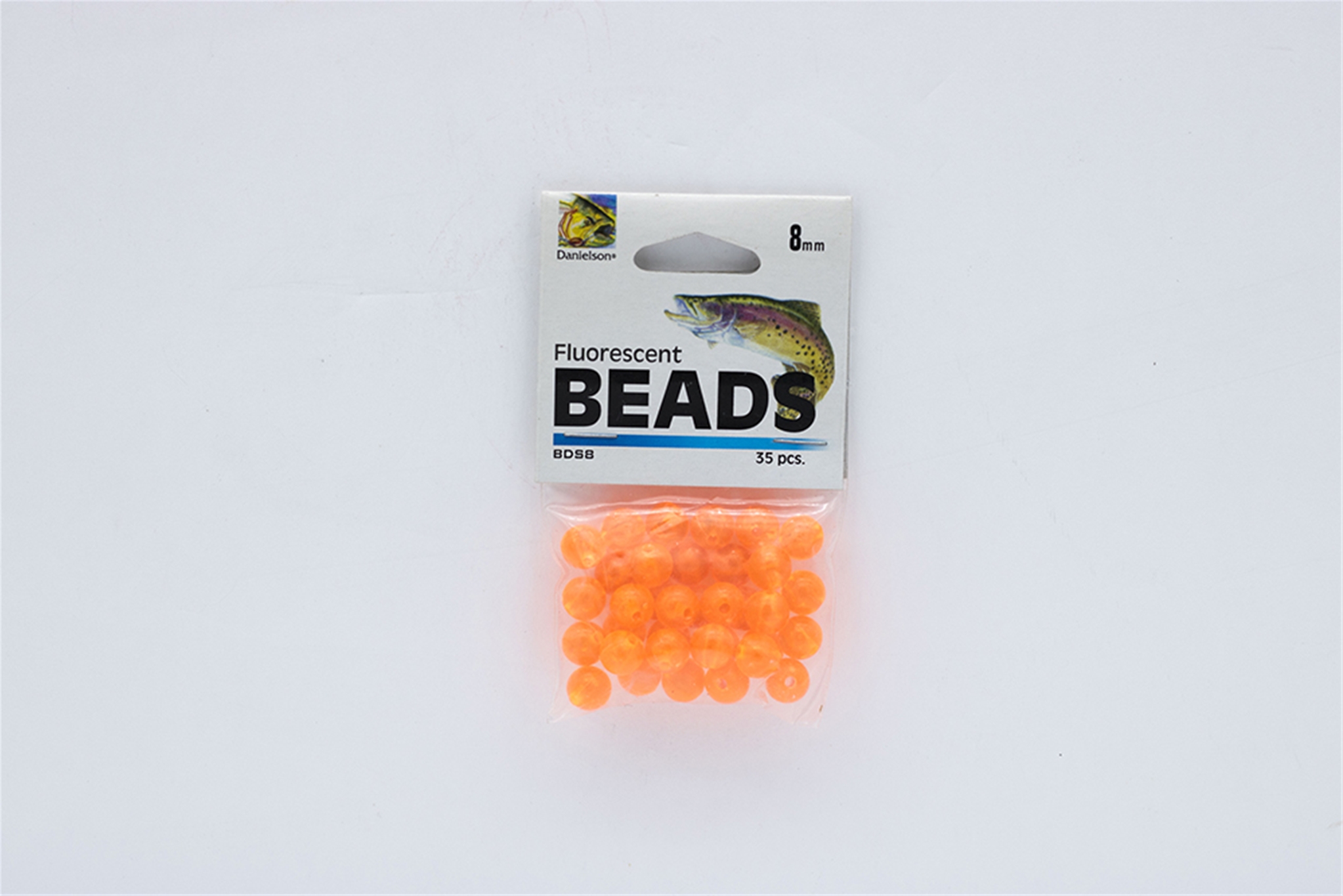 Danielson Lure Beads BDS8 Fluorescent Orange 35 pcs 8 mm 