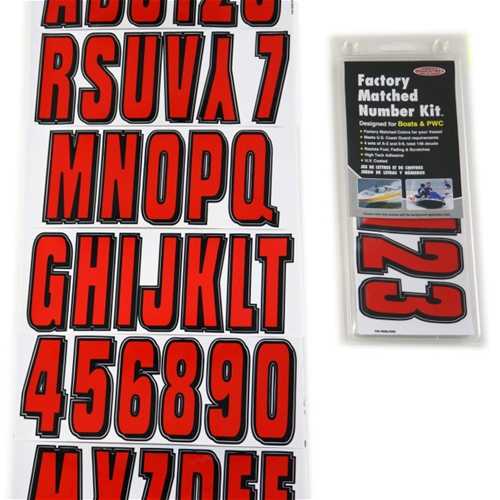 Hardline Factory Matched Number Kit -Red/Black REBLK320