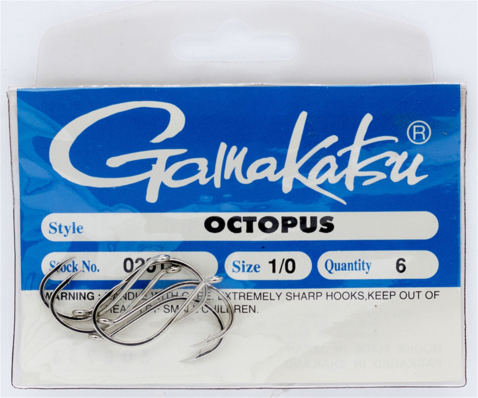 Gamakatsu 02011 Octopus Nickel Hook Size 1/0 6 pack