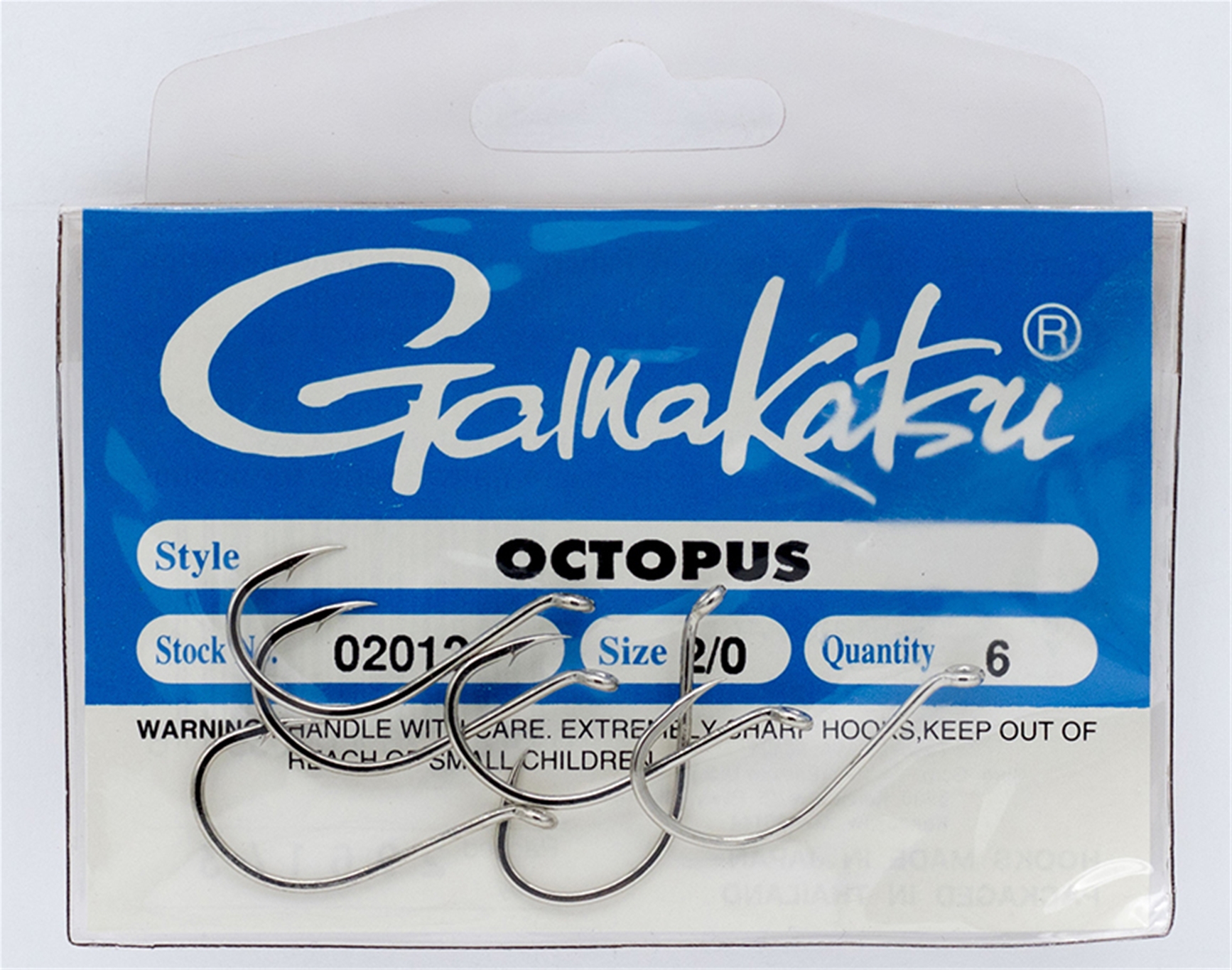 Gamakatsu 02012 Octopus Nickel Hook Size 2/0 6 pack