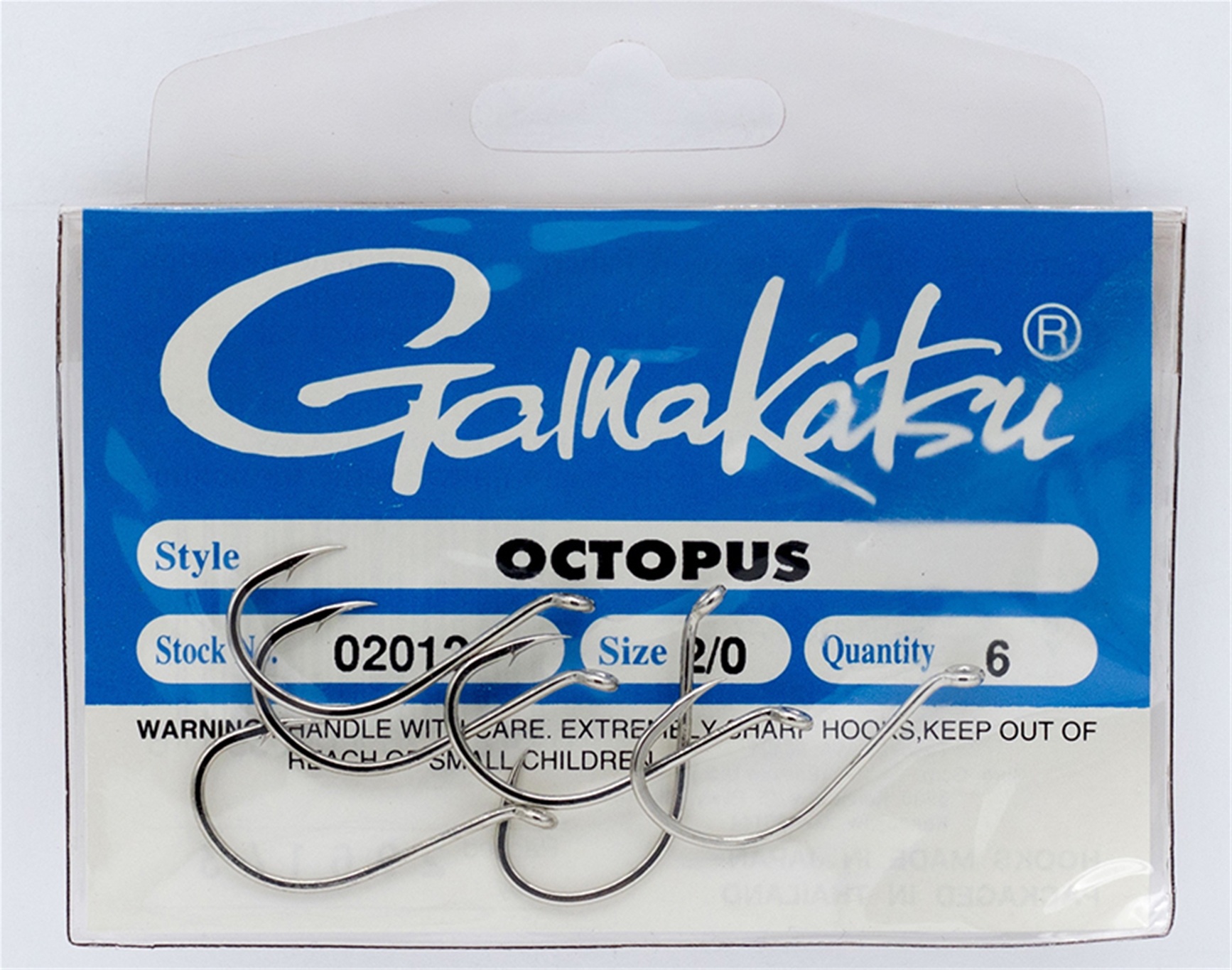 Gamakatsu 02012 Octopus Nickel Hook Size 2/0 6 pack