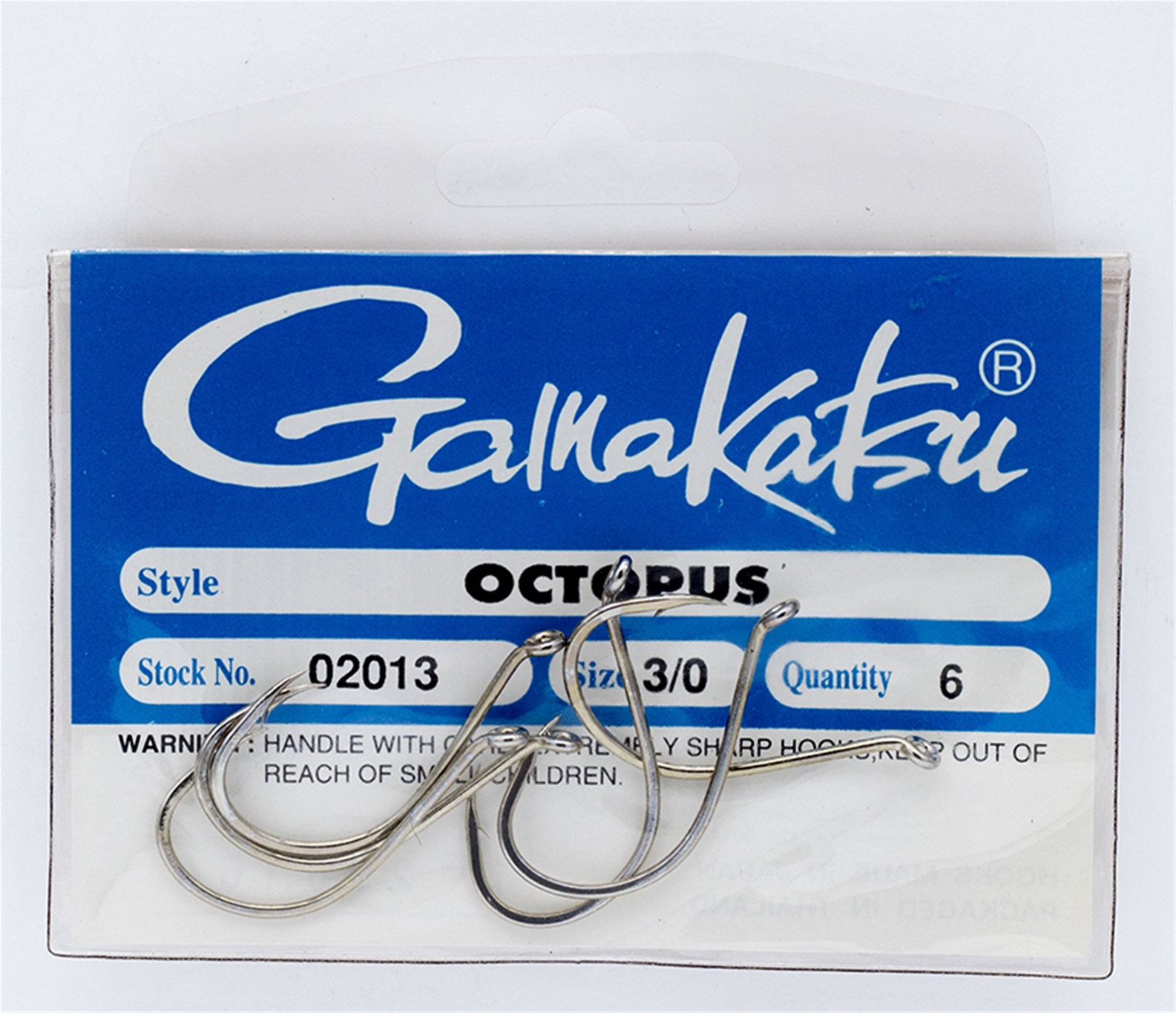 Gamakatsu 02013 Octopus Nickel Hook Size 3/0 6 pack