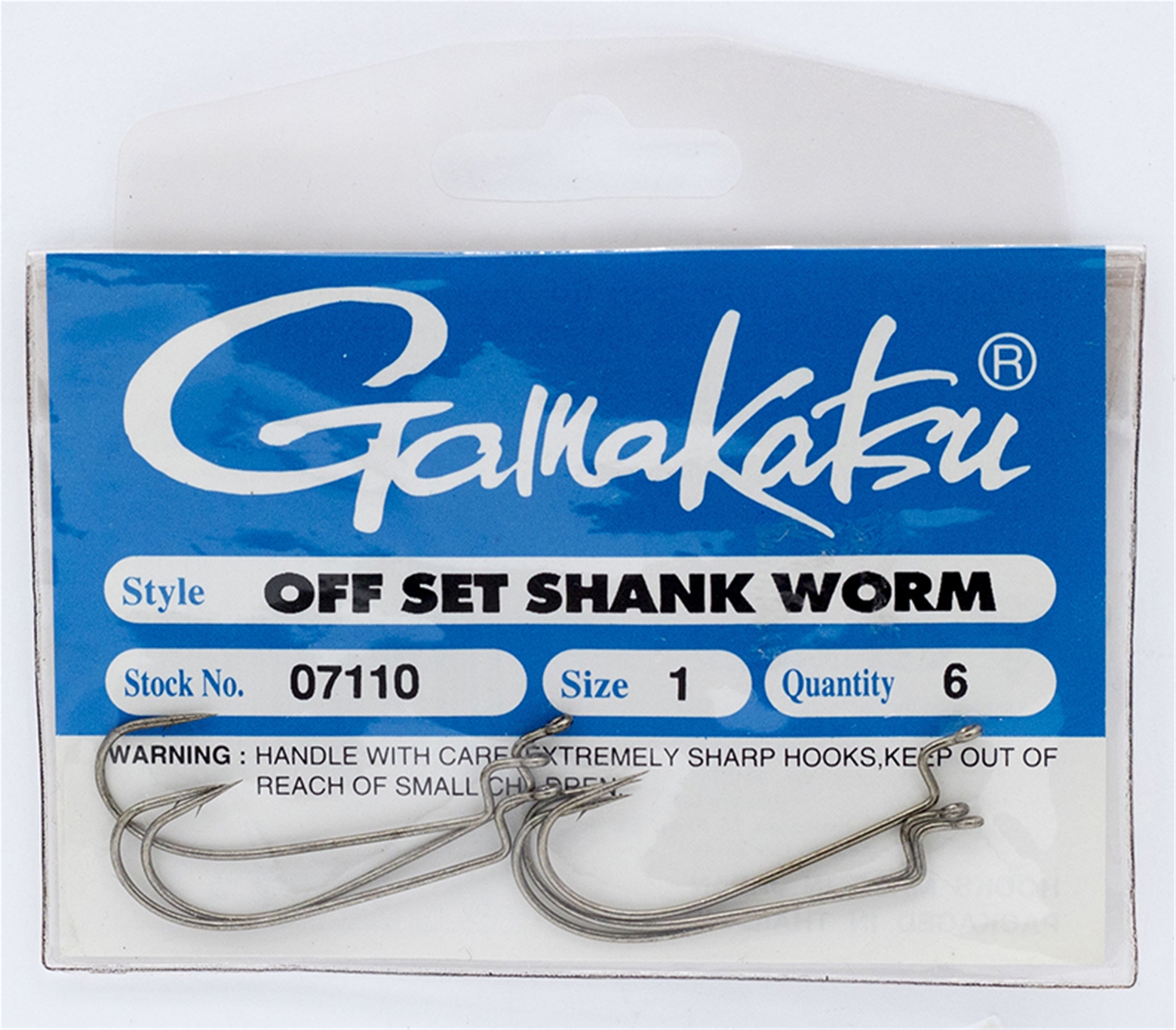 Gamakatsu 07110 Offset Shank Worm Size 1 6 pack
