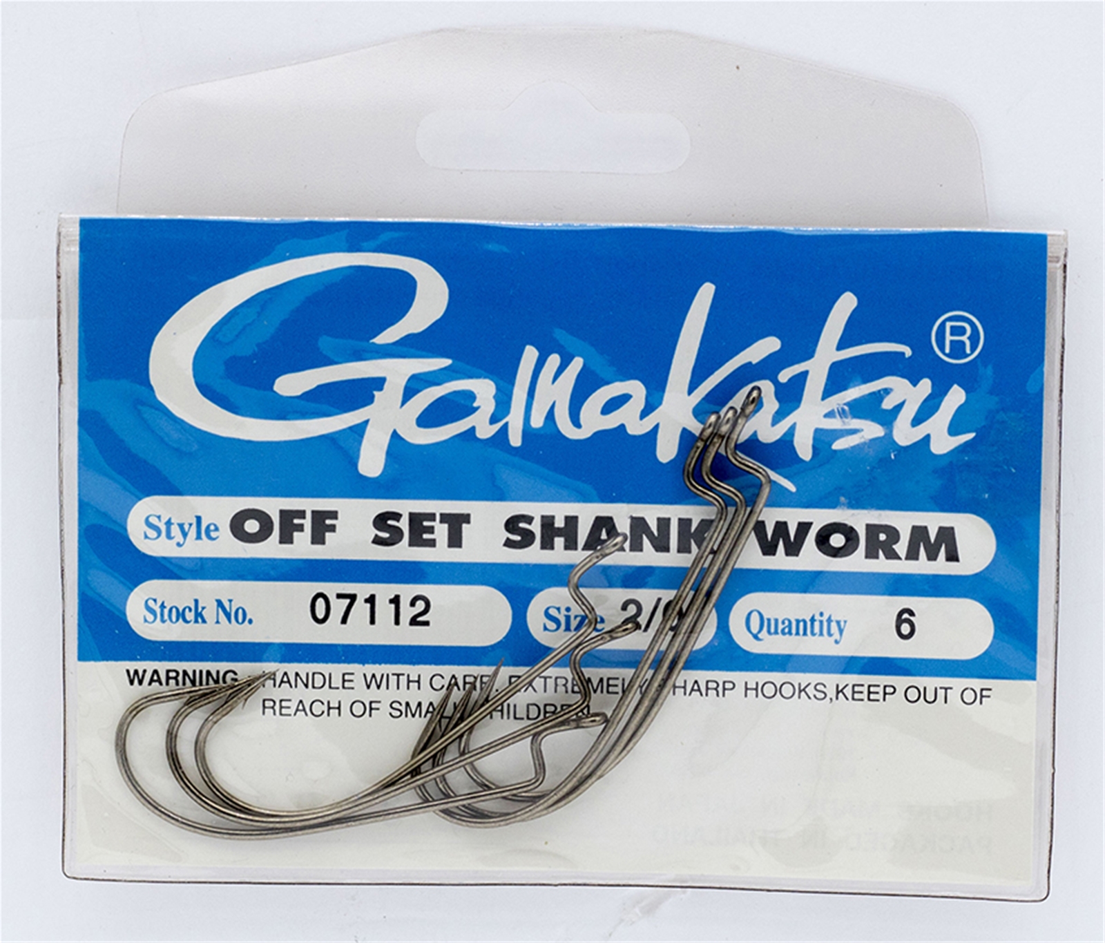 Gamakatsu 07112 Offset Shank Worm Size 2 6 pack