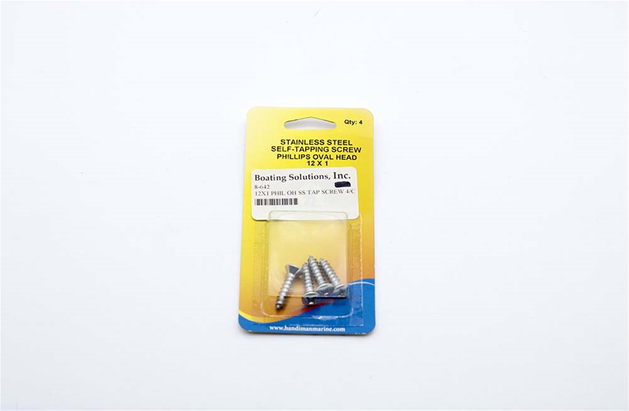642 Handi Man 12x1 Phillips Oval Head SS Tap Screw 