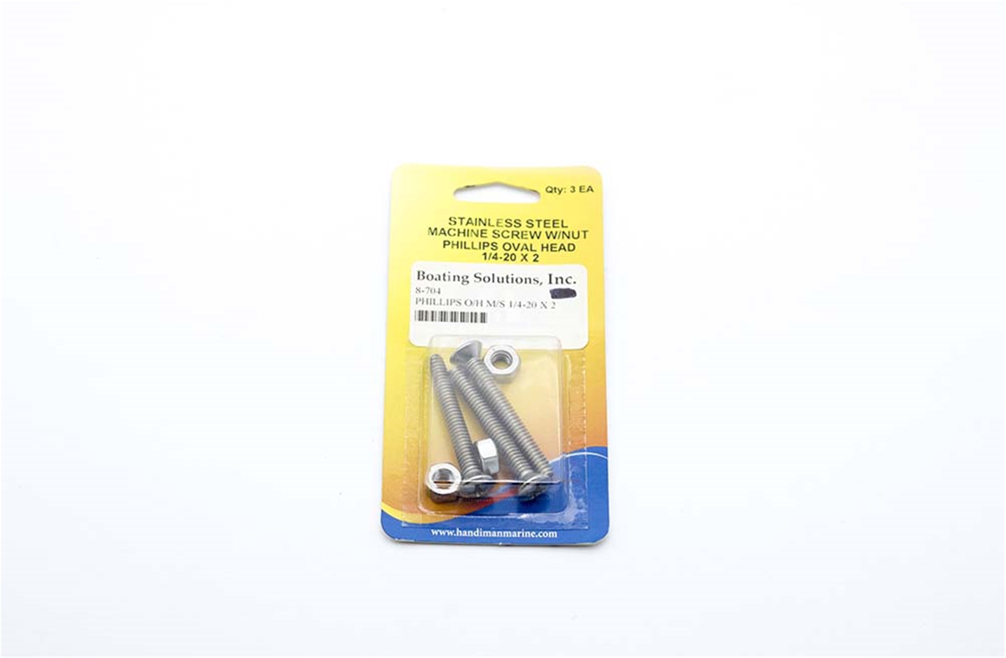 704 Handi Man Phillips Oval Head Machine Screw SS 1/4-20 x 2