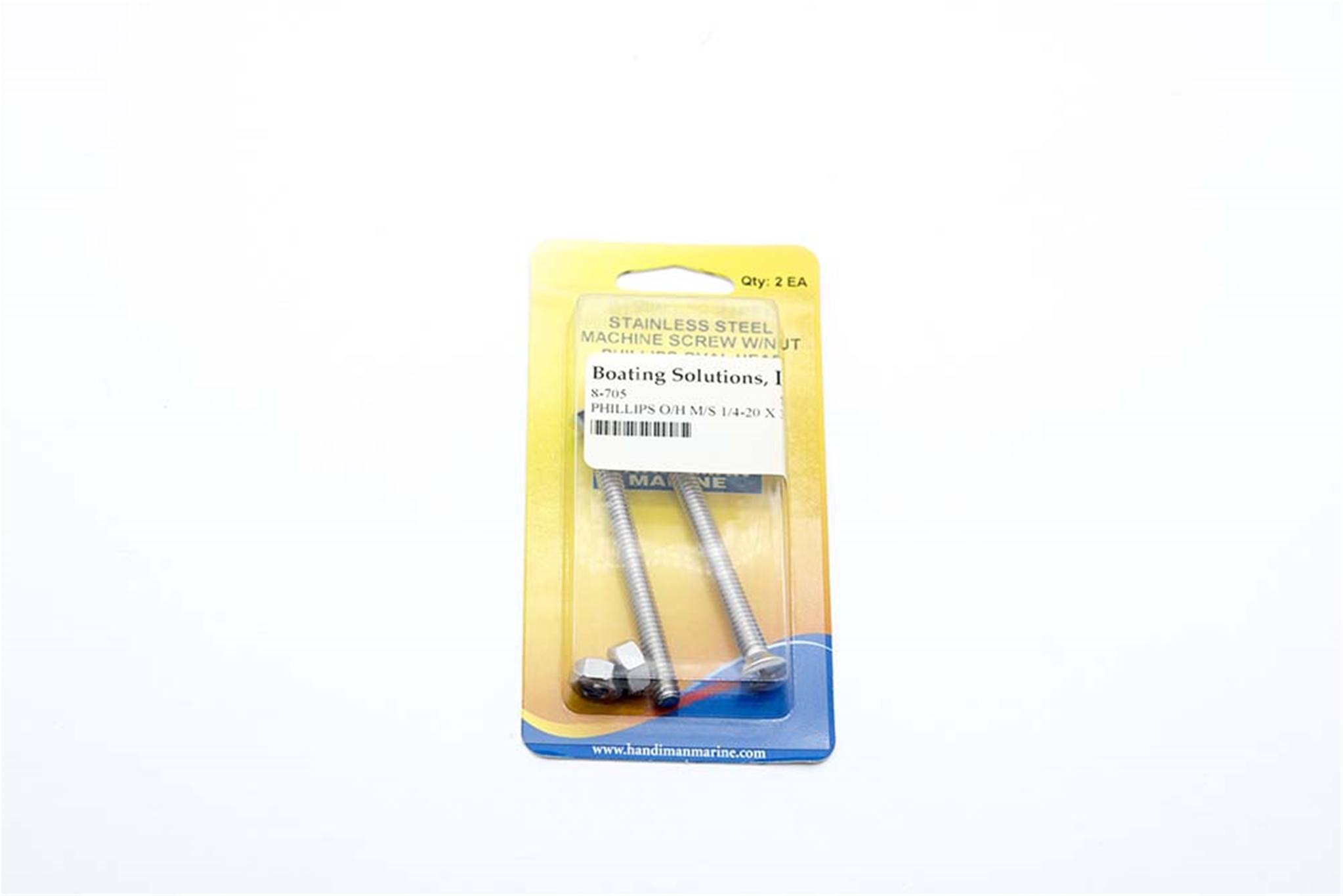 705 Handi Man Phillips Oval head Machine Screw SS 1/4-20 x 3