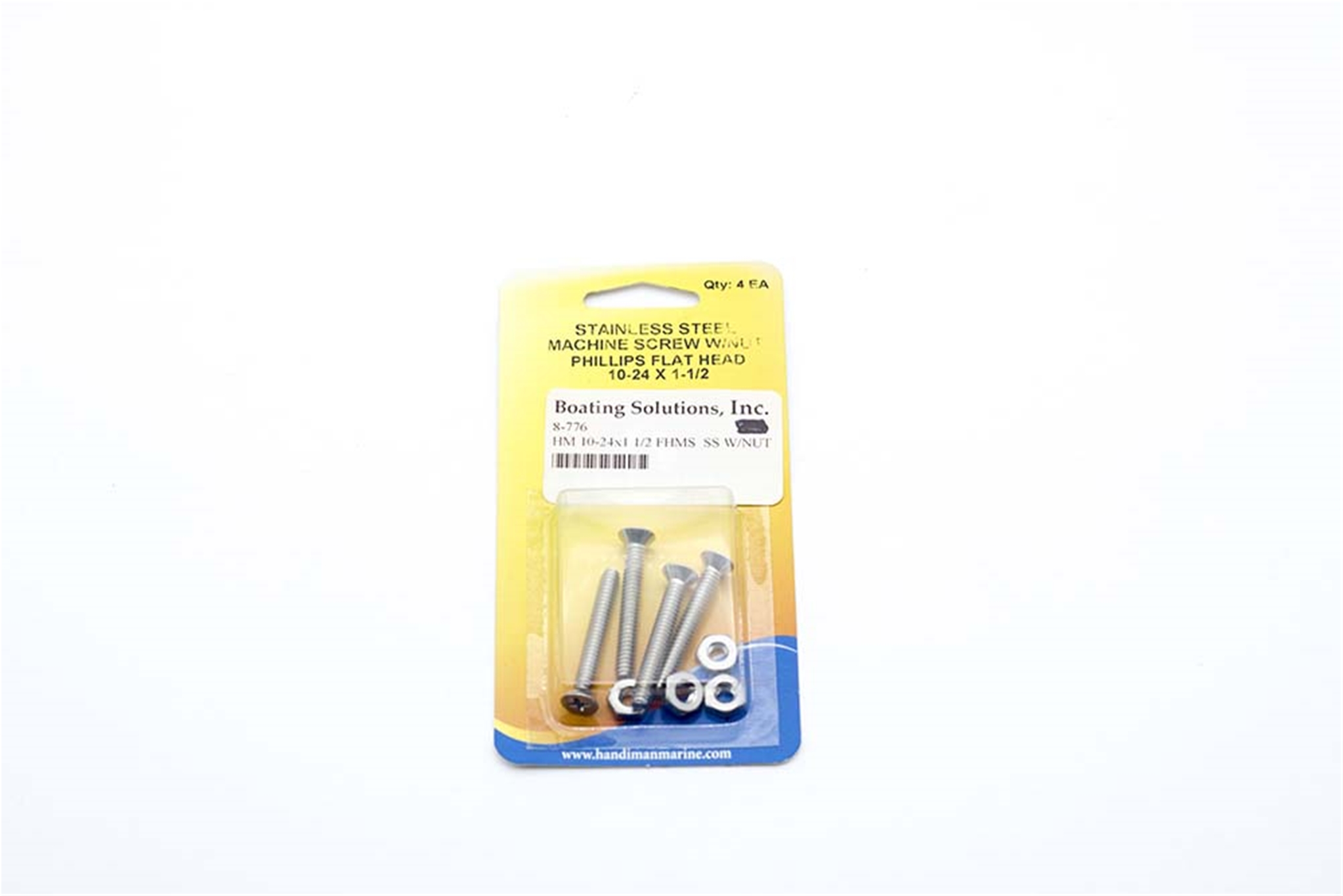 776 Handi Man 10-24X1 1/2 Phillips Flat Head SS W/Nut 