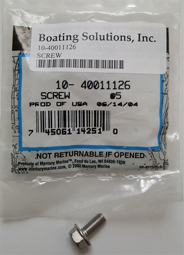 10-40011126 Mercury Screw, M6x13 SS Swivel Bracket