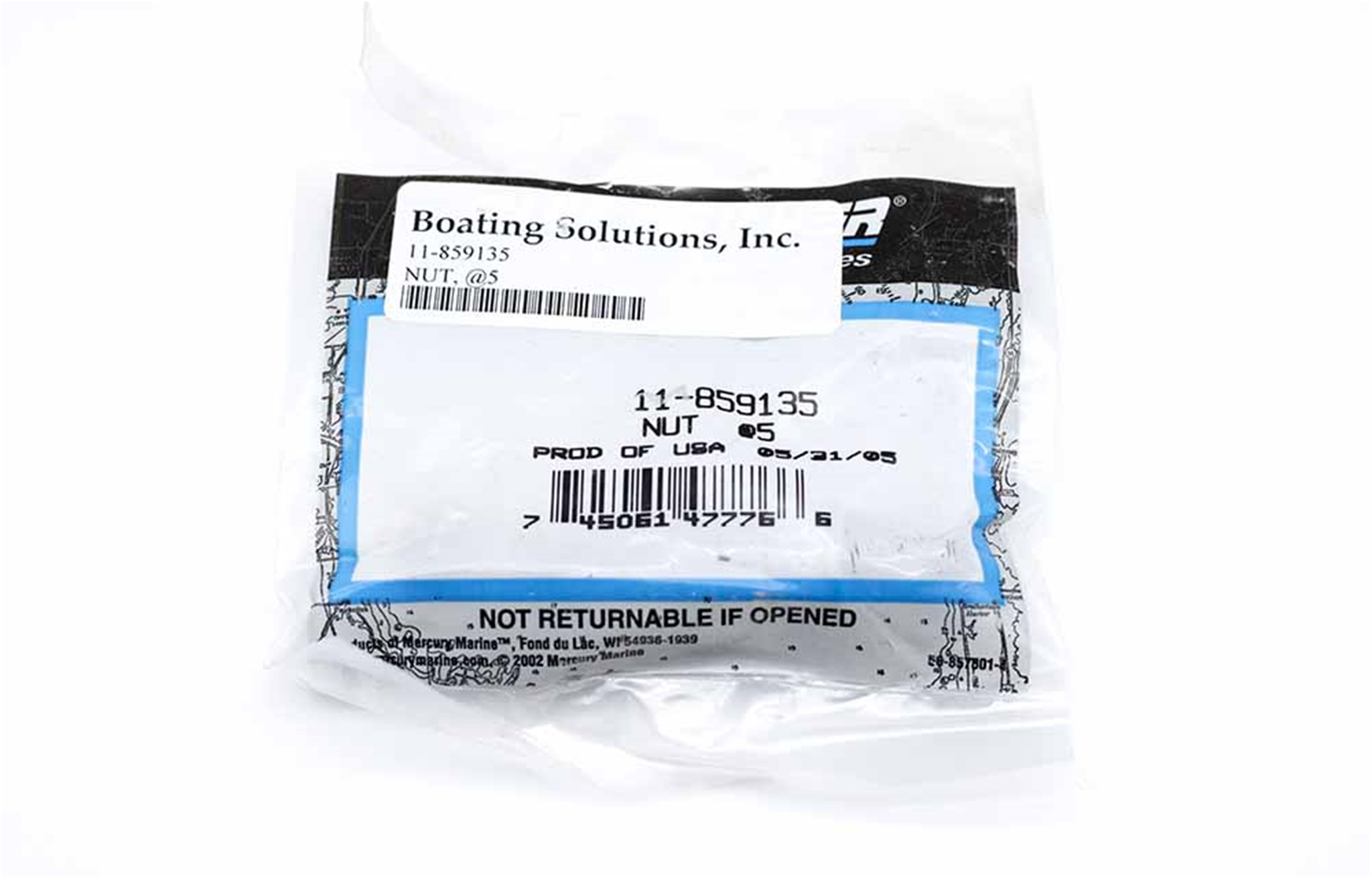 11-859135 Mercury Idler Pulley Mounting Nut