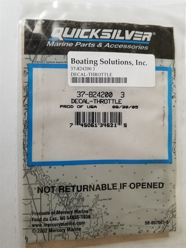 Mercury OEM 37-824200 3 Decal Throttle