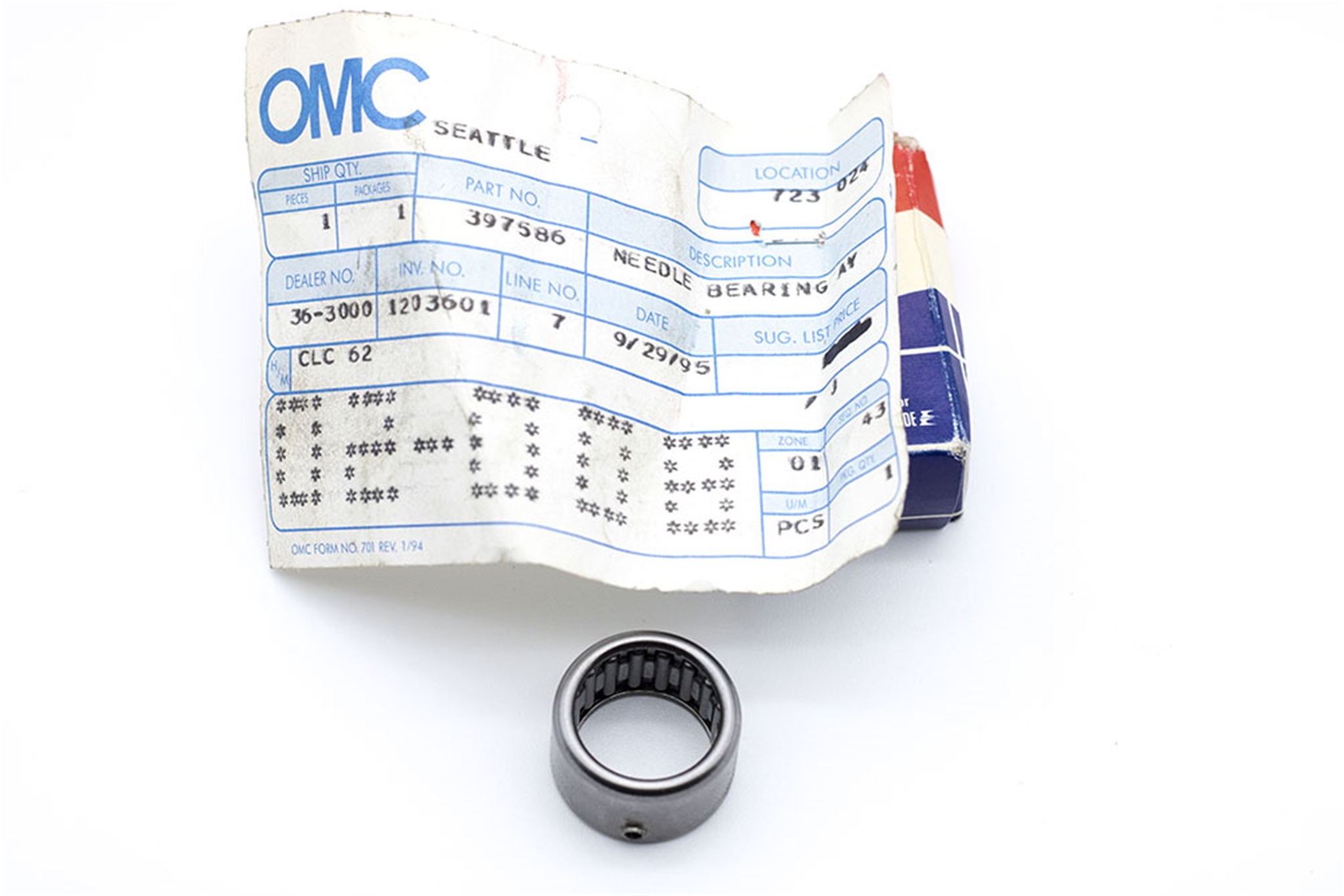 0397586 Johnson Evinrude Omc Brp Needle Bearing