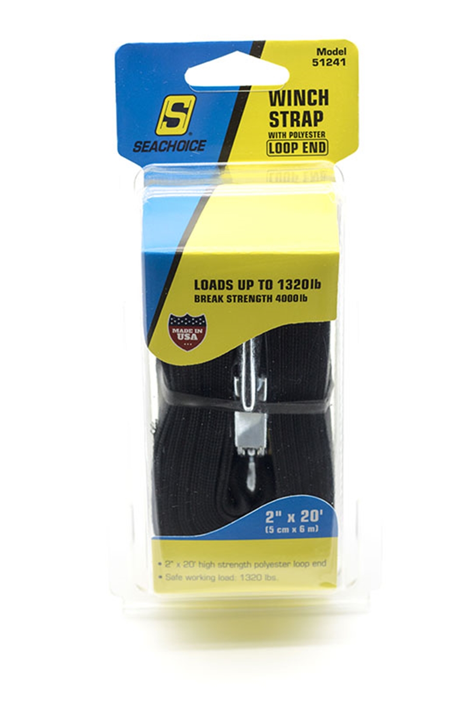 50-51241 Seachoice Boat Trailer Winch Strap Loop End 2" X 20' Ft