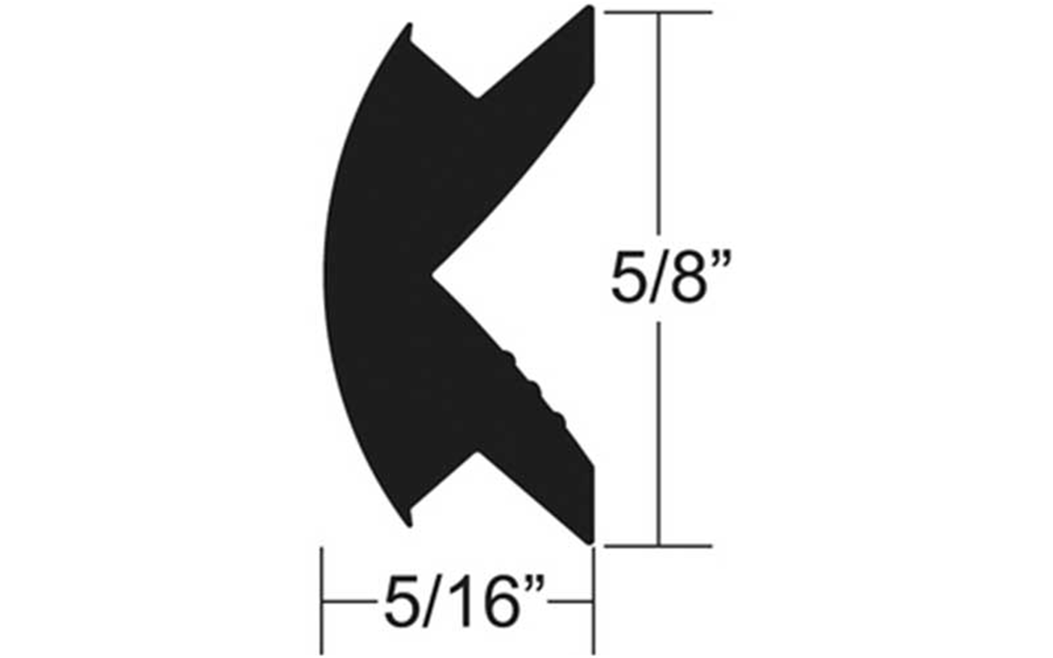 Taco V120342BKA25 5/8" Black Vinyl Insert 25 ft.