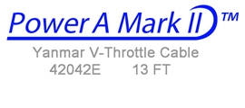 42042E Yanmar V-Throttle Cable 13 Ft Length