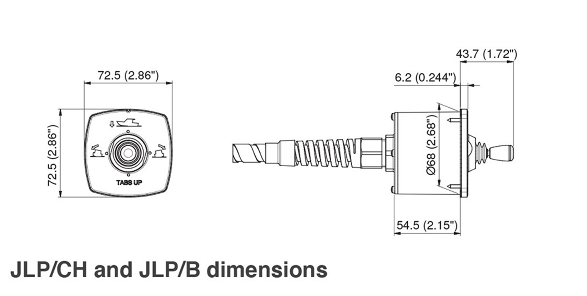 JLP/CH Low Profile Joystick Trim Tab Controller Specifications