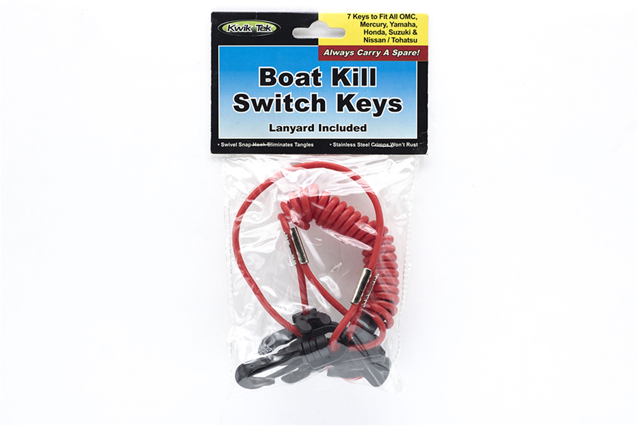 Kwik Tek Boat Stop Switch Keys with Lanyard BKS6